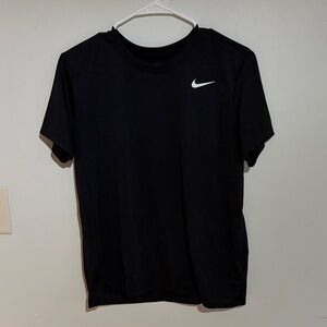 Nike Men's Black Tee with White Swoosh